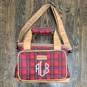 Simply Southern Red Plaid Lunch Bag with Monogram